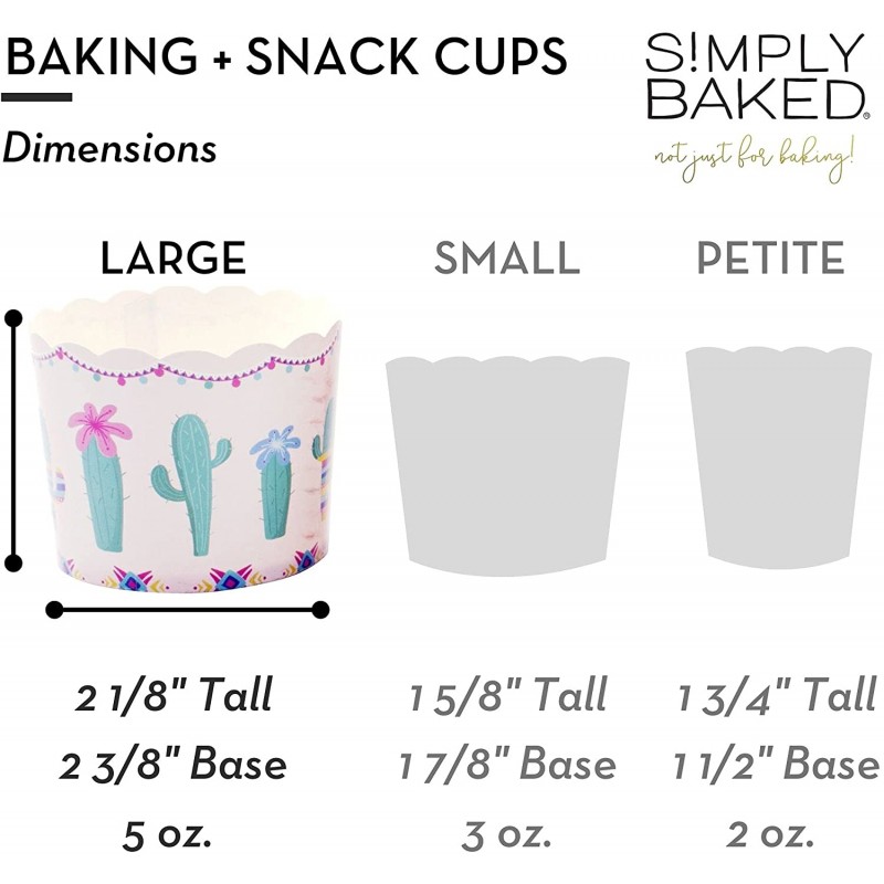간단히 구운 대형 5온스 일회용 종이 베이킹 컵, 베이킹 또는 파티용 컵케이크 머핀 포장지 100팩, 간식, 캔디 및 스낵 컵, Catus: 가정 및 주방