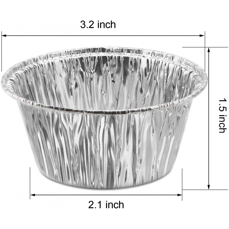 알루미늄 호일 Ramekins Little, 호일 컵 [150팩] Ramekins 머핀 컵 내구성 품질 일회용 Ramekins, 컵케이크 타르트, 푸딩, 전채용 4온스 일회용 베이킹 컵: 가정 및 주방