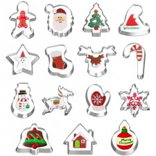 Hibery 15 PC 크리스마스 쿠키 커터, 눈송이, 눈사람, 진저브레드, 크리스마스 트리, 진저브레드 쿠키 커터 등을 포함한 휴일 쿠키 커터: 가정 및 주방