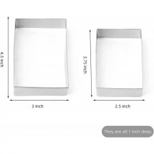 5 PCS 직사각형 쿠키 커터 세트 스테인레스 스틸 직사각형 퐁당 비스킷 금형: 가정 및 주방