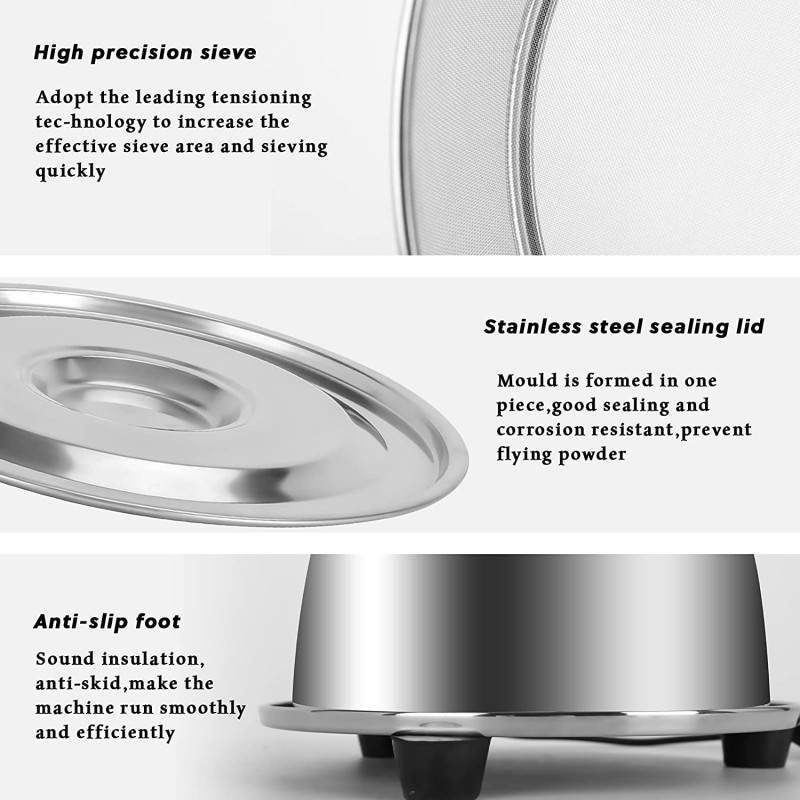 110V 스테인레스 스틸 300mm/40 메쉬 분말 입자용 전기 진동 체 기계 체: 가정 및 주방
