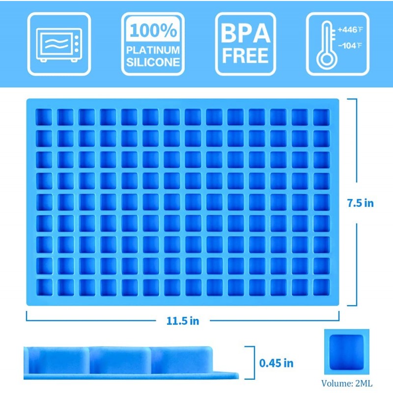 사각 실리콘 캔디 몰드 - 하드 캔디, 초콜릿, 젤리, 카라멜, 가나슈, 아이스 큐브용 미니 실리콘 몰드 (1) : 가정 및 주방