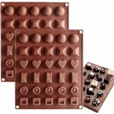JOERSH 2 팩 30-캐비티 초콜릿 몰드 캔디 몰드 지방 폭탄, 트러플, 카라멜, 젤로용 실리콘 : 가정 및 주방