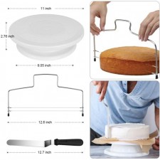 Kootek 케이크 장식 키트 용품 케이크 턴테이블이 있는 베이킹 도구, 6개의 번호가 매겨진 케이크 장식 팁, 1개의 아이싱 주걱, 3개의 아이싱 스무더, 1개의 실리콘 파이핑 백, 1개의 케이크 레벨러, 1개의 커플러 프로스팅 세트 : 가정 및 주방