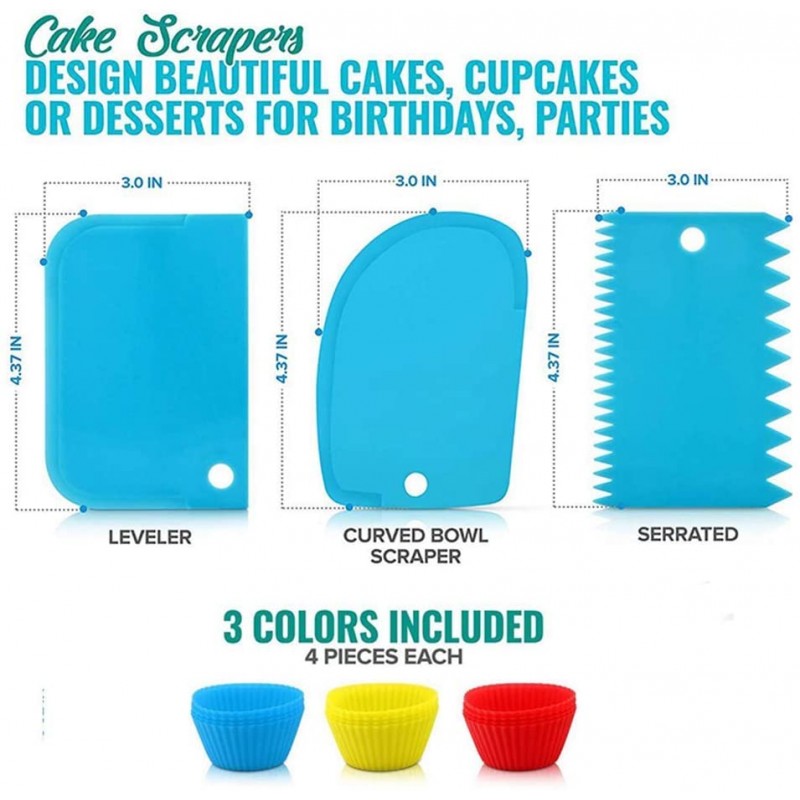 컵케익 장식 도구 케이크 애호가를 위한 베이킹 용품 세트, 케이크 턴테이블 스탠드, 배관 팁 및 가방, 아이싱 스무더 및 주걱 블루: 가정 및 주방