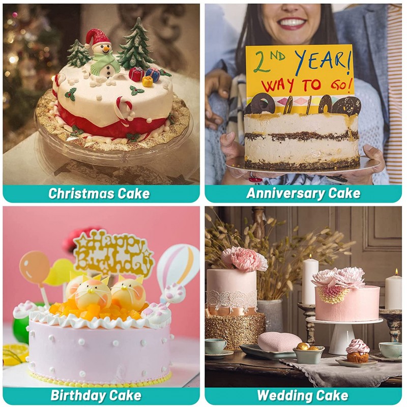 TeamFar 케이크 팬, 생일 결혼 기념일 파티 케이크를 위한 8인치 스테인리스 스틸 원형 계층 베이킹 케이크 팬, 무독성 및 내구성, 3인치 깊이 및 직선면, 식기세척기 금고 3개: 기타 모든 것