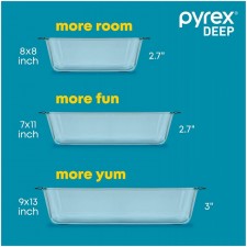 파이렉스 딥 베이킹 접시 세트 (6개, BPA-프리 뚜껑): 가정 및 주방