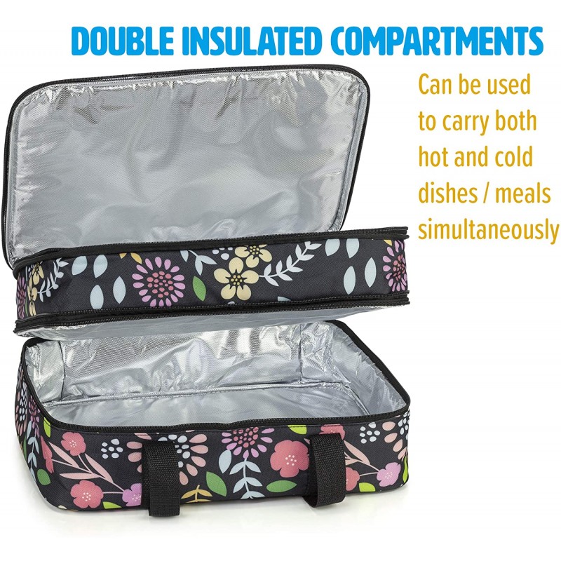 VP Home Double Casserole Insulated Travel Carry Bag (Garden Party): Home & Kitchen