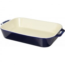 STAUB Ceramics 직사각형 베이킹 접시, 13x9-inch, 다크 블루: 가정 및 주방