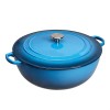 AmazonCommercial Enameled Cast Iron Covered Braiser, 7.5-Quat, Blue : 가정 및 주방