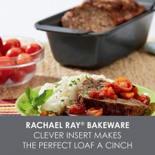 Rachael Ray Bakeware 미트로프/논스틱 베이킹 로프 팬, 인서트 포함, 9인치 x 5인치, 회색: 가정 및 주방