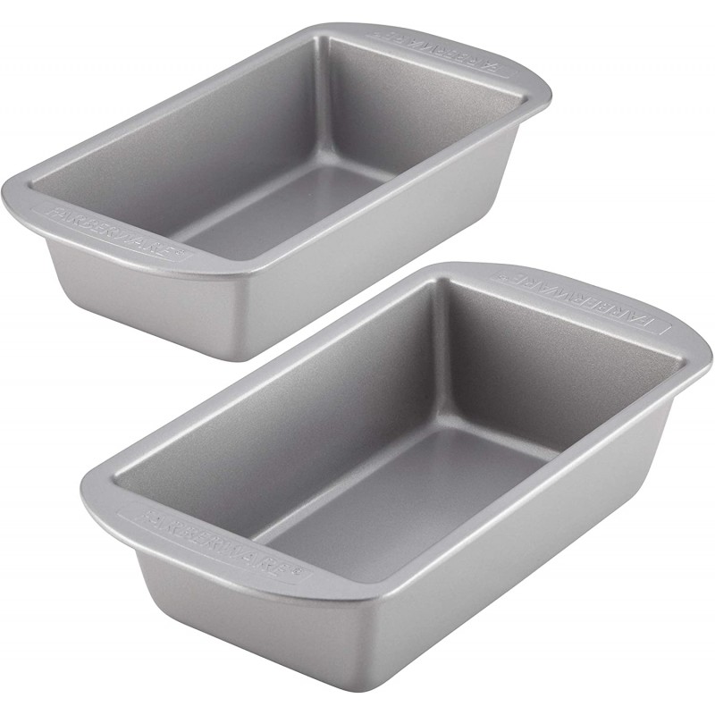 Farberware Bakeware 미트로프/논스틱 베이킹 로프 팬 세트, 9인치 x 5인치 2개, 그레이 : 가정 및 주방