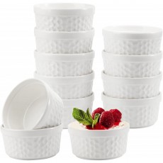 12팩 Ramekin 6온스, 도자기 Ramekin 그릇, Creme Brulee 디저트 푸딩용 오븐 안전 Ramekin 디저트 푸딩 커스터드 아이스크림 용암 케이크 스낵: 가정 및 주방