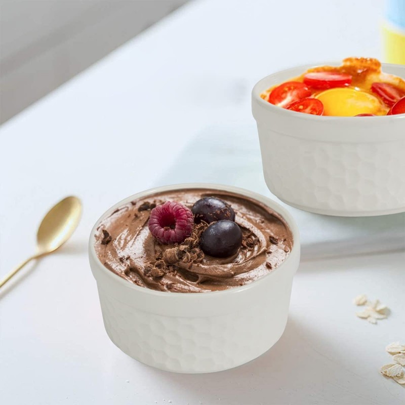 WERTIOO Ramekins 6 oz, 12 PCS 도자기 오븐 안전 크림 Brulee Ramekin 그릇 세트, 베이킹 수플레, 디저트, 아이스크림, 디핑 소스 제공: 가정 및 주방