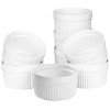 8 PCS 6 oz 원형 도자기 오븐 안전 Ramekin 디저트 수플레 베이킹 접시 8 개 세트(3.5 INCHES) (흰색): 가정 및 주방