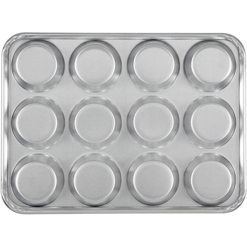 AmazonCommercial 알루미늄 머핀 팬, 12컵, 2팩 : 가정 및 주방