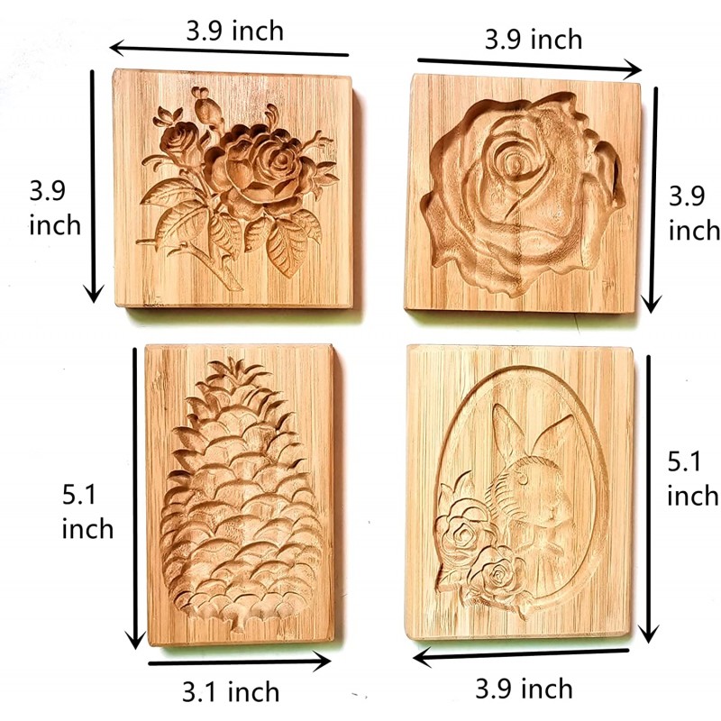나무 쿠키 커터 금형 재미 있은 솔방울 모양 쿠키 커터, 프레스 꽃 진저 쿠키 스탬프 베이킹 용 금형, 3d 로즈 엠보싱 도구, 로즈: 기타 모든 것