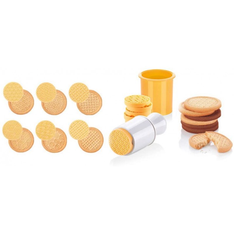 Emousport 6 개/대 크리스마스 트리 쿠키 커터 금형 3D 만화 우표 패턴 Sugarcraft 과자 비스킷 퐁당 케이크 베이킹 금형 (노란색): 가정 및 주방