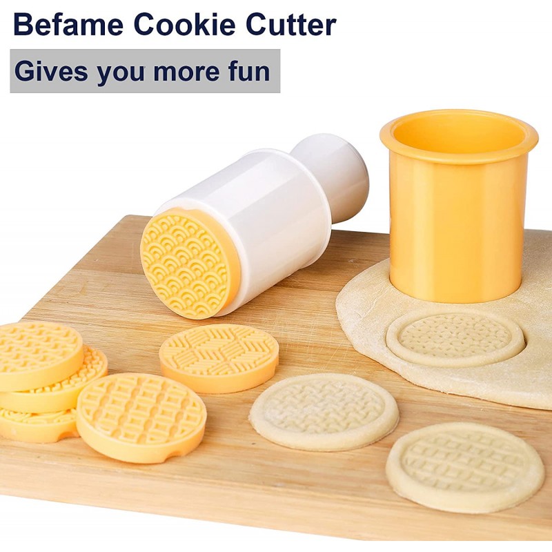 Befame 쿠키 커터, 6 pcs 비스킷 스탬프 몰드, 실리콘 스탬프 쿠키 커터, diy 스탬프 패턴, 초콜릿 스낵, 버터 패티, 월병, 호박 케이크, 컵 케이크를 위한 비스킷 베이킹 세트: 가정 및 주방