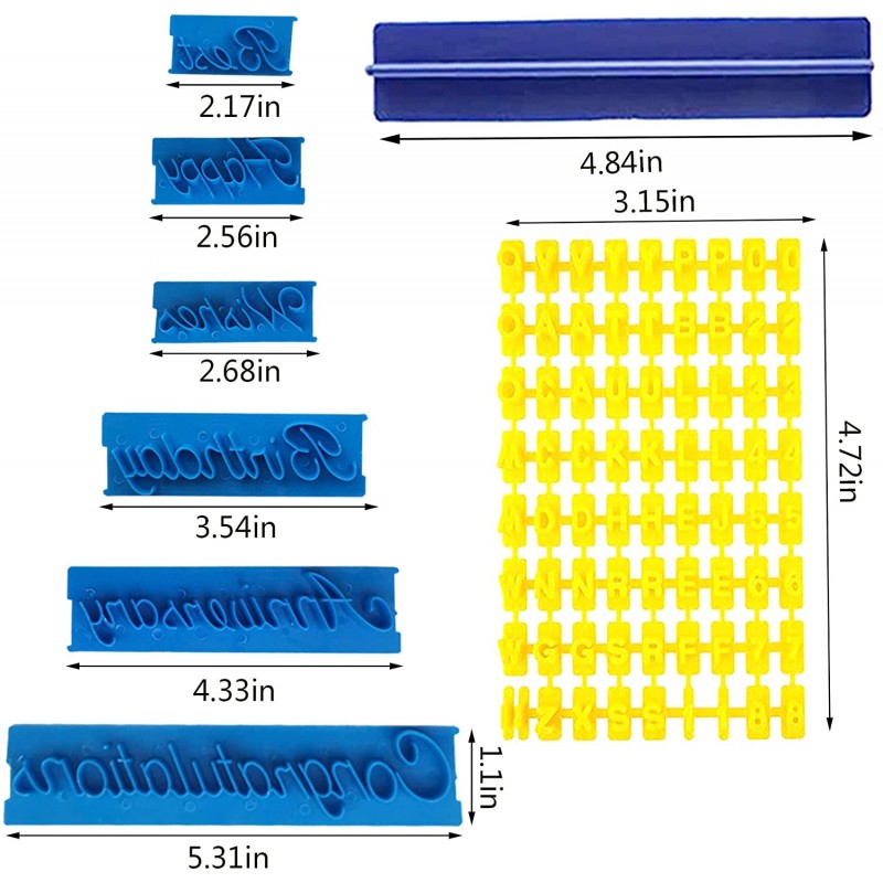 TOSPARTY 알파벳 번호 쿠키 스탬프 편지 구두점 비스킷 퐁당 스탬프 압력 인쇄 쿠키 커터 장식용 세트 엠보서 커터 퐁당 DIY 도구, 노란색, 분홍색: 가정 및 주방