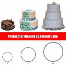 3 계층 라운드 다층 기념일 생일 케이크 베이킹 팬, 스테인레스 스틸 3 큰 크기 반지 라운드 몰딩 무스 케이크 반지(원형, 4인치 6인치 7.8인치, 3개 세트): 홈 & 주방