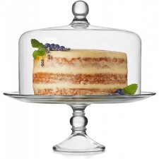 Libbey Selene Glass Cake Stand with Dome: 케이크 스탠드