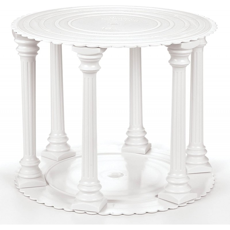 Wilton Roman Column 계층형 웨딩 케이크 스탠드, 결혼식 및 특별한 경우를 위한 아름답고 우아한 계층형 케이크 스탠드, 8-Piece: Roman Column 및 Plate Set: 케이크 스탠드