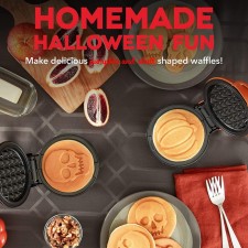 [110볼트] Dash Mini Waffle Maker(2팩) 개별 와플, 해시 브라운, 케토 채플, 세척이 쉽고 표면이 들러붙지 않음, 4인치, 할로윈(해골 + 호박): 가정 및 주방