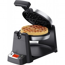 [110볼트] Flip Belgian Waffle Maker, Elechomes LCD 디스플레이가 장착된 180° 회전 와플 다리미(1.4인치 두께 와플) 디지털 타이머 붙지 않는 코팅 플레이트 탈착식 드립 트레이 레시피 포함, 스테인리스 스틸: 가정 및 주방