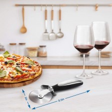 피자 커터 휠, 미끄럼 방지 인체 공학적 손잡이가 있는 슈퍼 샤프 스테인리스 스틸 피자 슬라이서, 피자, 파이, 도우 쿠키 및 와플에 이상적: 가정 및 주방