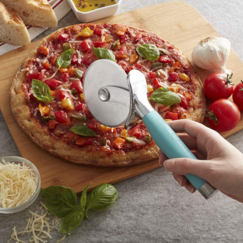 KitchenAid Gourmet Pizza Wheel, One Size, Matte Aqua Sky: 가정 및 주방