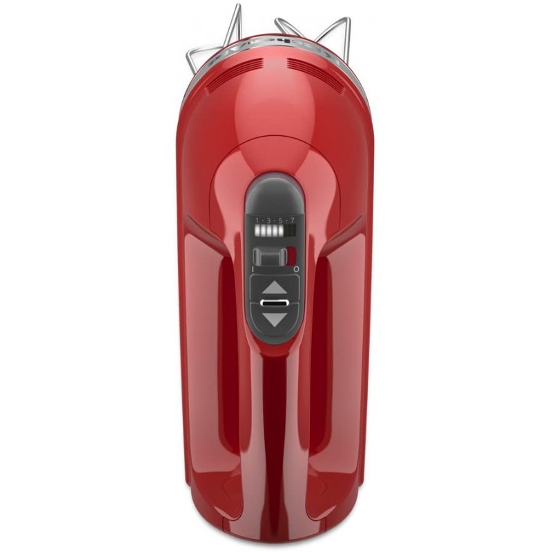 [110볼트] KitchenAid KHM7210ER Turbo Beater II 액세서리 및 Pro Whisk가 있는 7단 디지털 핸드 믹서 - Empire Red: Kitchen Aid 핸드 믹서 Red: 가정 및 주방