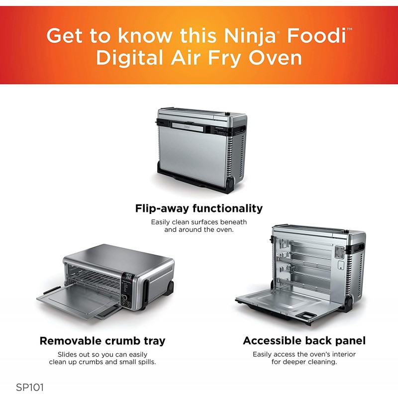 [110볼트] Ninja SP101 Foodi 조리대 대류 오븐, 8가지 기능 + 표준 높이, 스테인리스 스틸/블랙 : 가정 및 주방