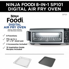 [110볼트] Ninja SP101 Foodi 조리대 대류 오븐, 8가지 기능 + 표준 높이, 스테인리스 스틸/블랙 : 가정 및 주방