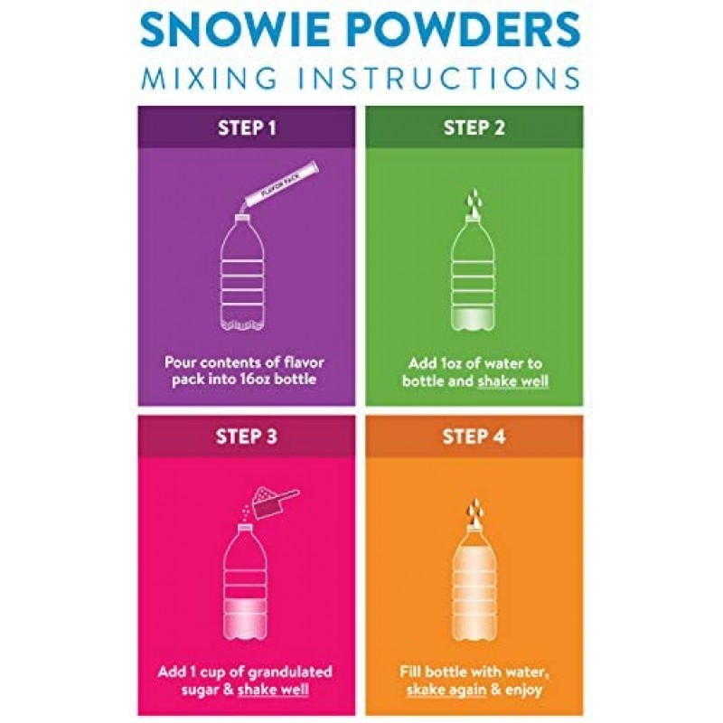 [110볼트] Little Snowie Max Snow Cone Machine - 프리미엄 빙수기, 스틱 시럽 믹스 포함, 6스틱 키트: 가정 및 주방