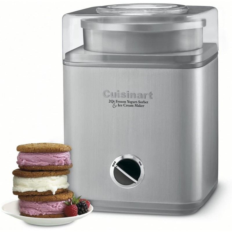[110볼트] Cuisinart ICE-30BC Pure Indulgence 2-Quat 자동 프로즌 요거트, 셔벗 및 아이스크림 메이커 - 실버(ICE-30BCP1): 가정 및 주방