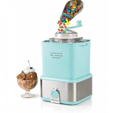 [110볼트] Nostalgia CCIM2AQ Electric Ice Cream Maker Crusher는 몇 분 만에 2쿼트, 냉동 요구르트 또는 소르베를 만들고 캔디 바, M&M, 초콜릿 칩, 견과류 등, 2세대 아쿠아와 함께 작동합니다.