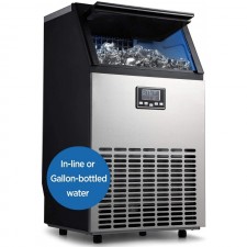 [110볼트] Northair 상업용 제빙기, 내장형 스테인리스 스틸 제빙기, 100LBS/24H, 파티 모임, 레스토랑, 바, 커피숍을 위한 독립형 디자인(100LB-Pro): 산업 및 과학