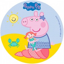 Dekora - Peppa Pig 식용 이미지 - 어린이 생일 케이크 토퍼 장식 라운드 6.3