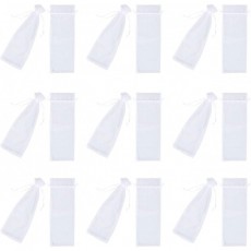50 조각 Organza 와인 가방 졸라매는 끈 Organza 가방 재사용 가능한 간단한 병 포장 드레스 축제 포장 가방 장식용 5.7 x 14.5 인치 상점 전면 디스플레이 선물 가방 파티 호의 화이트: 바 도구 및 음료 용기