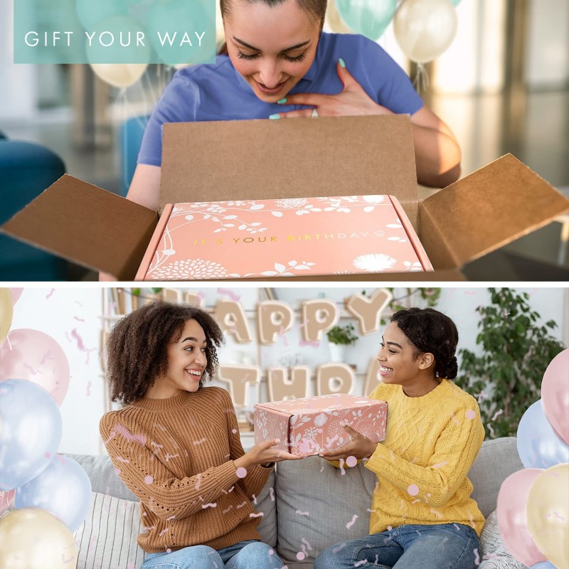 여성을 위한 생일 축하 상자: 여성을 위한 8개의 생일 선물 인사말 카드가 포함된 선물 바구니 - 여성을 위한 선물 바구니 Birthday by Luxe England : Home & Kitchen