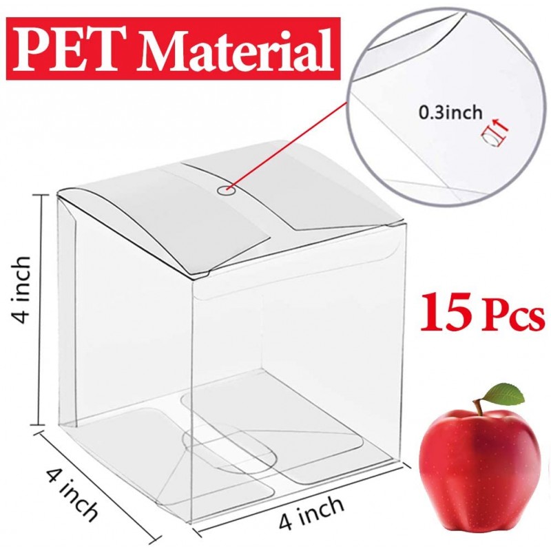 구멍 상단이있는 15 PCS 사탕 사과 상자, 카라멜 사과를위한 4 