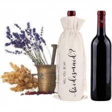 ElegantPark 신부 들러리 제안 캔버스 와인 가방 선물 드로스트링 와인 병 가방 파티 결혼 선물 1 pcs: 바 도구 및 음료 용기