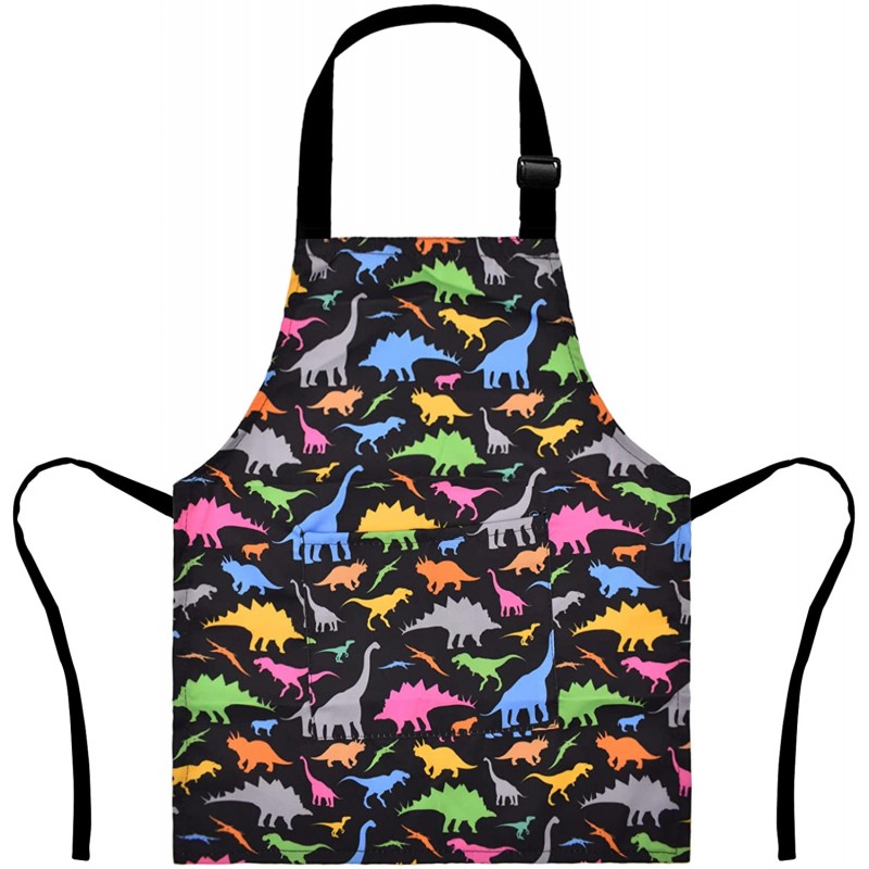 MRYUWB Kids Boys Dinosaur Apron with Pockets, Girls 앞치마