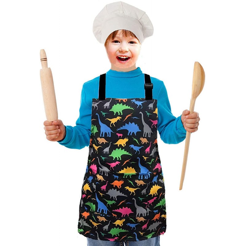 MRYUWB Kids Boys Dinosaur Apron with Pockets, Girls 앞치마