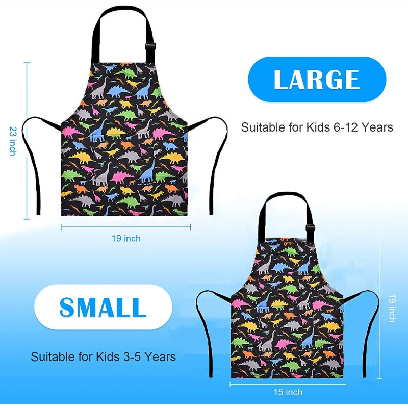 MRYUWB Kids Boys Dinosaur Apron with Pockets, Girls 앞치마