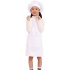 BIGHAS Kids Apron with Pocket Chef Hat 조절 가능한 넥 스트랩 벨크로 디자인 허리밴드 베이킹, 페인팅, 요리용 ((3'11"-4'7") M, White) : 홈 & 주방