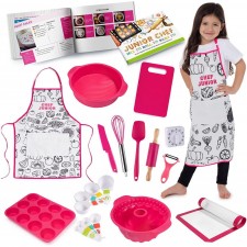 Born Toys Kids Cooking & Kids Baking Set - Kids Chef Set에는 컬러블 키즈 요리 앞치마, 쉽고 재미있고 안전한 요리법 책 및 어린이와 같은 실제 어린이 주방 용품이 포함되어 있습니다.