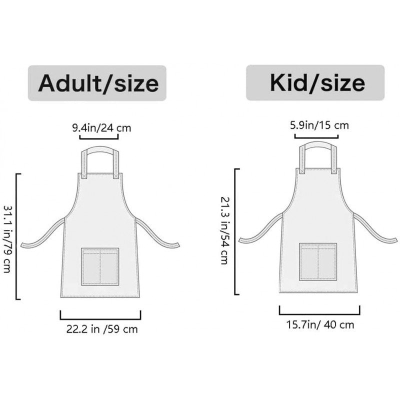 2 팩 부모 자식 앞치마 요리, 베이킹, 포켓이 있는 내구성 앞치마 : 기타 모든 것