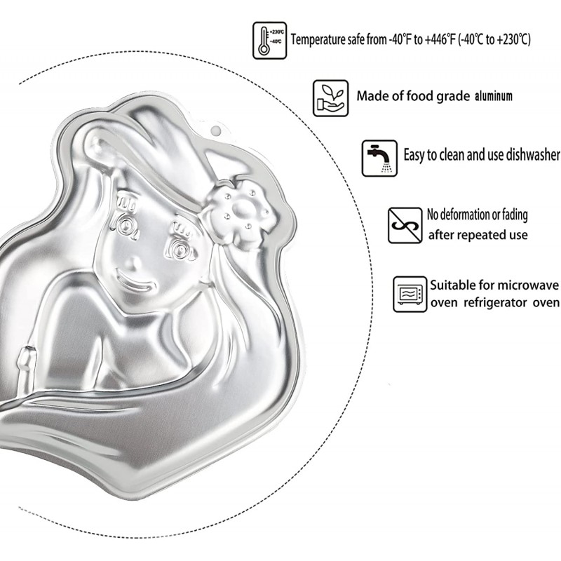 Kundalini 3D 알루미늄 큰 공주 모양의 케이크 팬 DIY 아름다운 소녀 생일 케이크 금형: 가정 및 주방